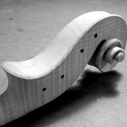 Detail of the scroll in white