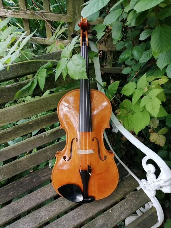 Front view of the finished viola